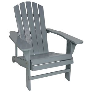 Sunnydaze Coastal Bliss Wooden Adirondack Chair Gray