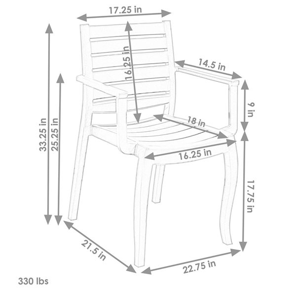 Sunnydaze Illias Plastic Outdoor Patio Arm Chair Gray Set of 2