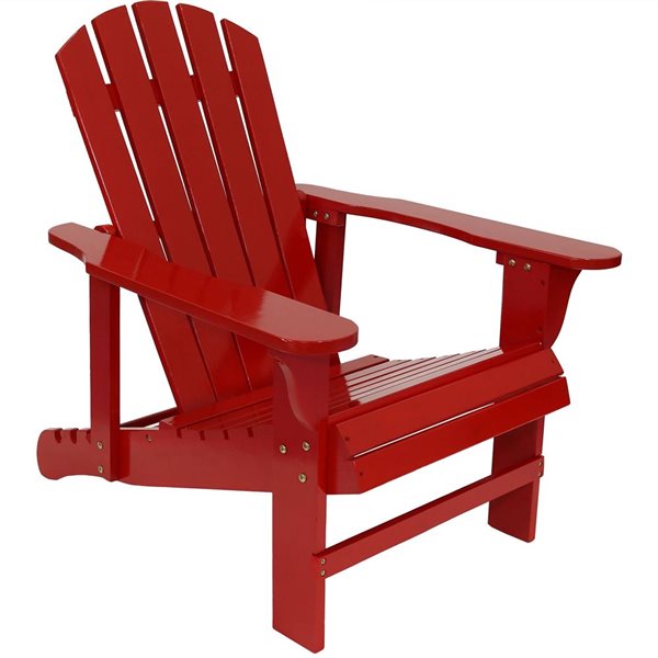 Sunnydaze Wood Adirondack Chair with Adjustable Backrest Red