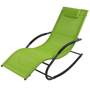 Sunnydaze Rocking Wave Lounger with Pillow Green