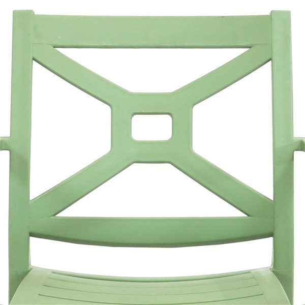 Sunnydaze Tristana Plastic Outdoor Patio Arm Chair Green Set of 2