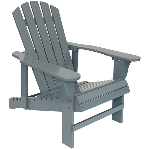 Sunnydaze Wood Adirondack Chair with Adjustable Backrest Gray