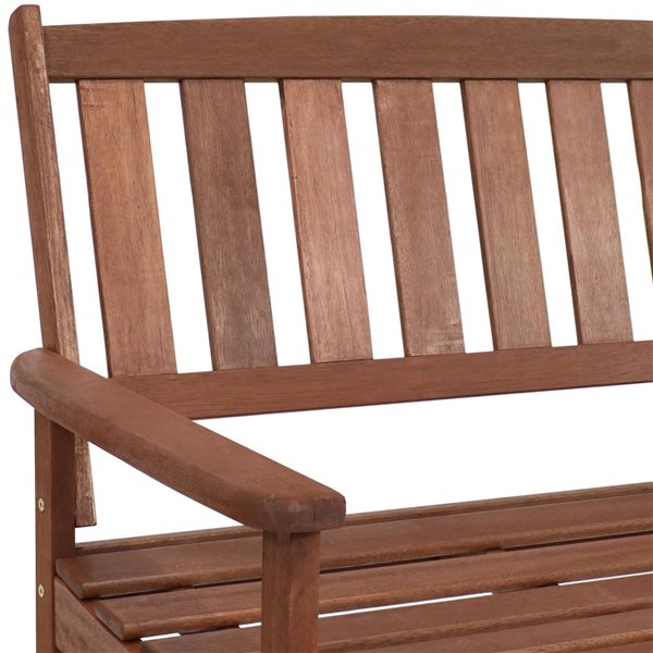 Sunnydaze Meranti Wood Bench 2-Seat