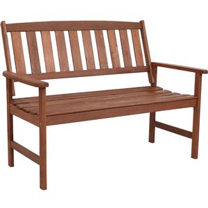 Sunnydaze Meranti Wood Bench 2-Seat