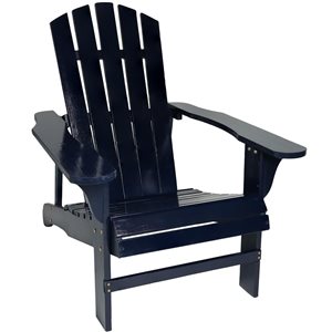 Sunnydaze Coastal Bliss Wooden Adirondack Chair Navy Blue