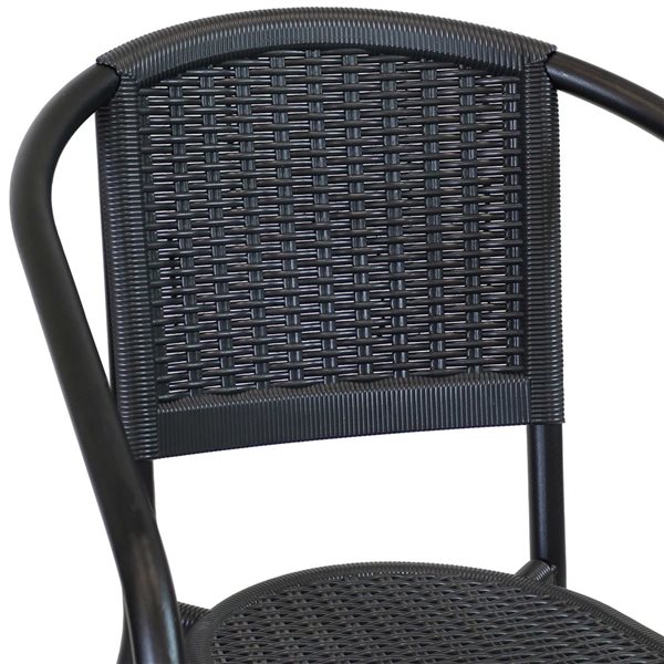 Sunnydaze Aderes Outdoor Arm Chair Black Set of 2