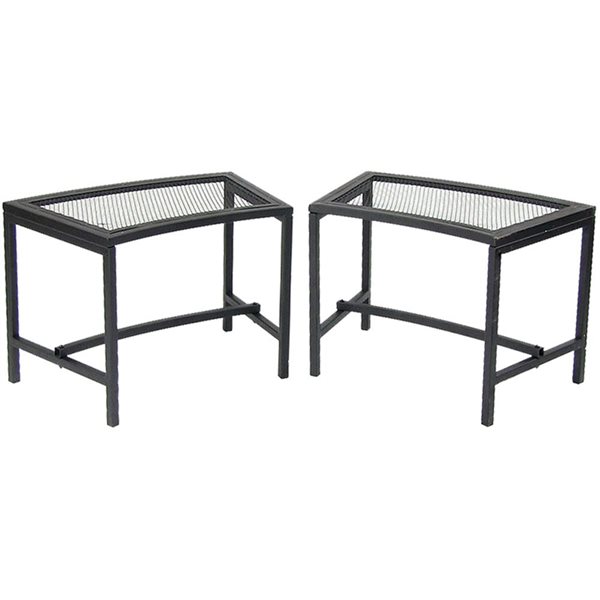SUNNYDAZE DECOR Sunnydaze Black Mesh Patio Fire Pit Bench Set of 2 RONA