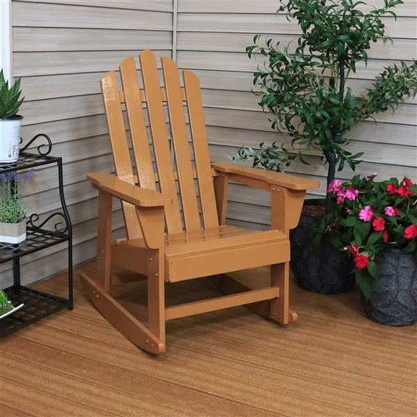 Sunnydaze Classic Wooden Adirondack Rocking Chair with Cedar Finish