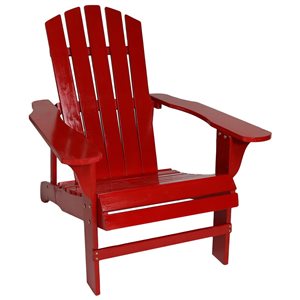 Sunnydaze Coastal Bliss Wooden Adirondack Chair Red