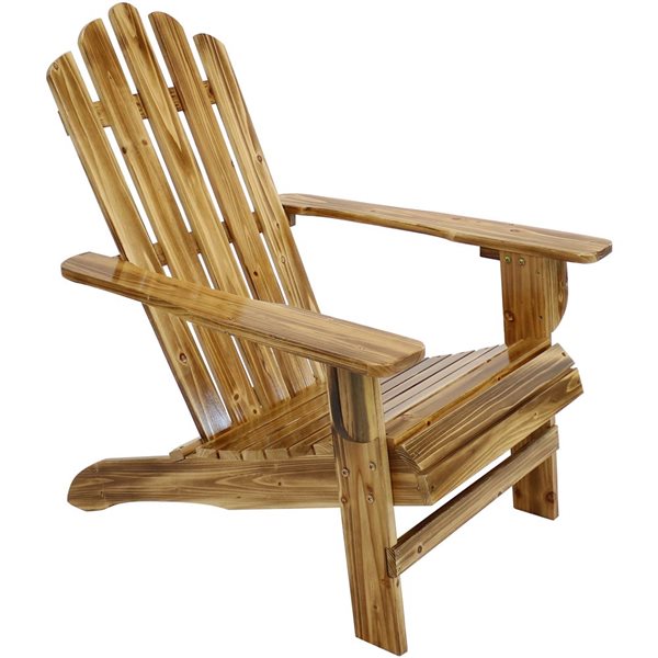 SUNNYDAZE DECOR Sunnydaze Rustic Wooden Adirondack Chair with Light ...