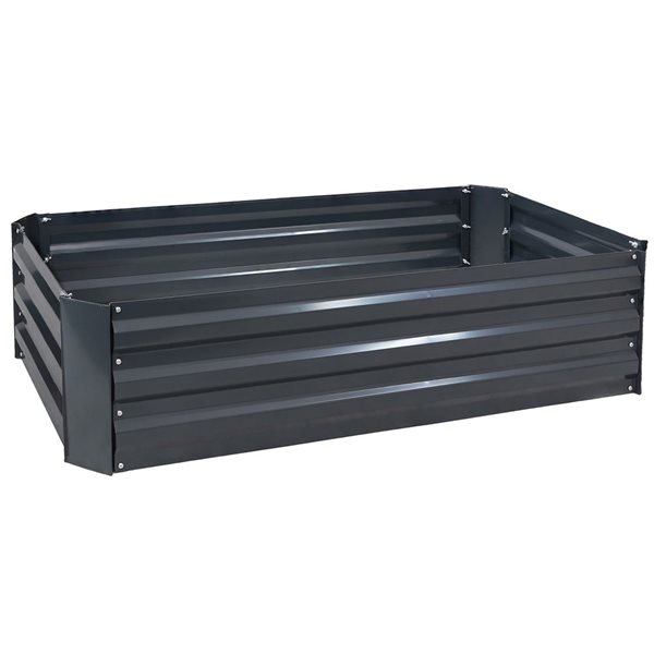 Sunnydaze Decor 48 x 24 x 11.75-in Rectangular Dark Grey Raised Garden Bed