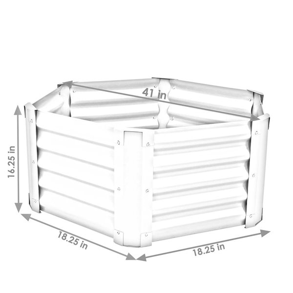 Sunnydaze Decor 41 x 35.5 x 16.25-in Hexagon Green Raised Garden Bed