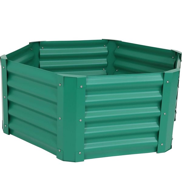 Sunnydaze Decor 41 x 35.5 x 16.25-in Hexagon Green Raised Garden Bed