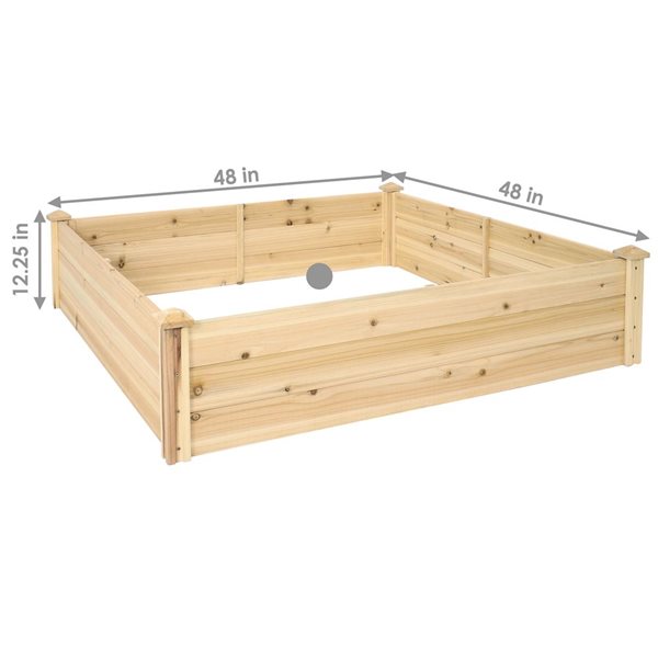 Sunnydaze Decor 48 x 48 x 12.25-in Square Wooden Raised Garden Bed