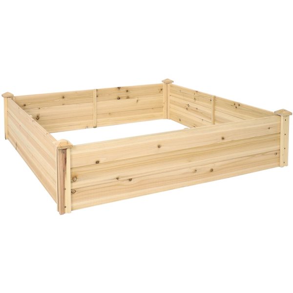 Sunnydaze Decor 48 x 48 x 12.25-in Square Wooden Raised Garden Bed