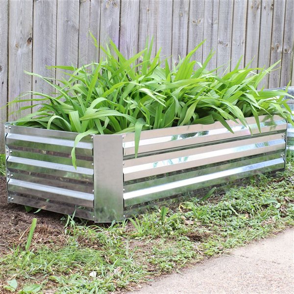 Sunnydaze Decor 48 x 24 x 11.75-in Galvanized Steel Raised Garden Beds - Set of 2