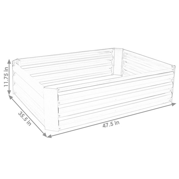 Sunnydaze Decor 47.5 x 35.5 x 11.75-in Rectangular Dark Grey Raised Garden Bed