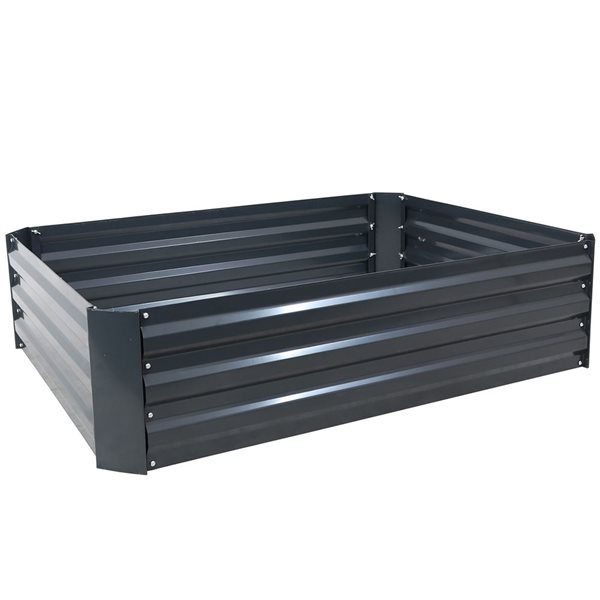 Sunnydaze Decor 47.5 x 35.5 x 11.75-in Rectangular Dark Grey Raised Garden Bed