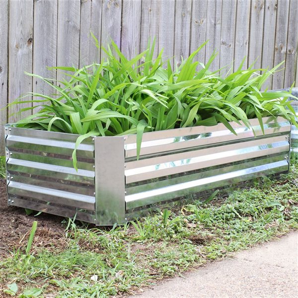 Sunnydaze Decor 48 x 24 x 11.75-in Galvanized Steel Raised Garden Bed