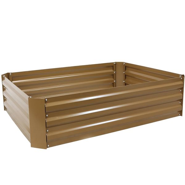 Sunnydaze Decor 47.5 x 35.5 x 11.75-in Rectangular Brown Raised Garden Bed