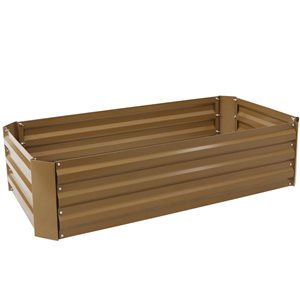 Sunnydaze Decor 48 x 24 x 11.75-in Rectangular Brown Raised Garden Bed