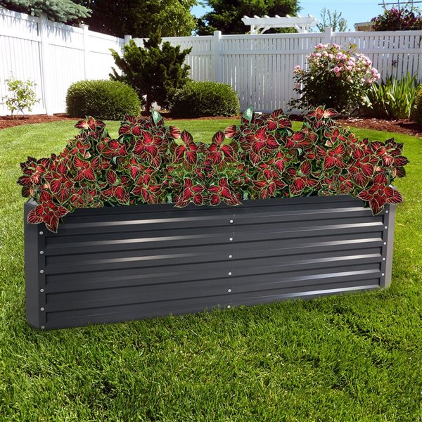 Sunnydaze Decor 71 x 35.5 x 23.5-in Rectangular Dark Grey Raised Garden Bed