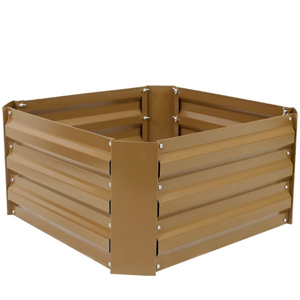 Sunnydaze Decor 24 x 24 x 11.75-in Square Brown Raised Garden Bed HB ...