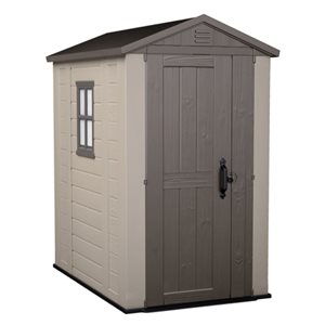 Keter Factor Brown Resin Outdoor Shed 1-Window 4-ft x 6-ft