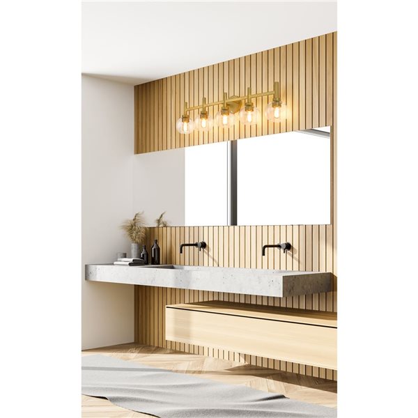 Z-Lite Brushed Gold Sutton 5-Light Vanity