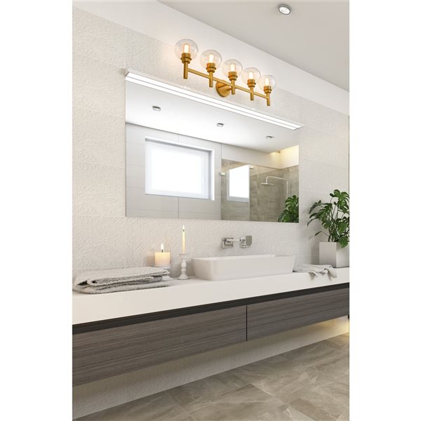 Z-Lite Brushed Gold Sutton 5-Light Vanity