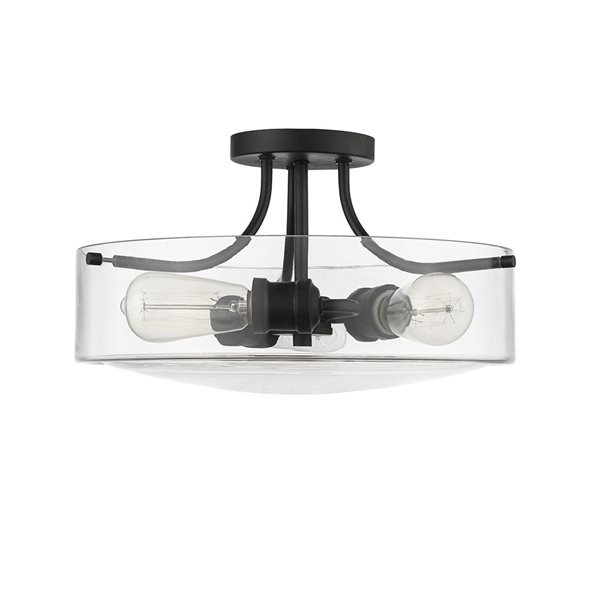 Z-Lite Transitional Delaney 3-Light Semi Flush Mount