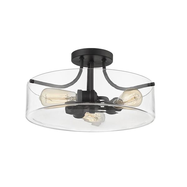 Z-Lite Transitional Delaney 3-Light Semi Flush Mount