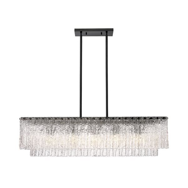 Z-Lite Matte Black Clear Glacier 5-Light Island Lighting