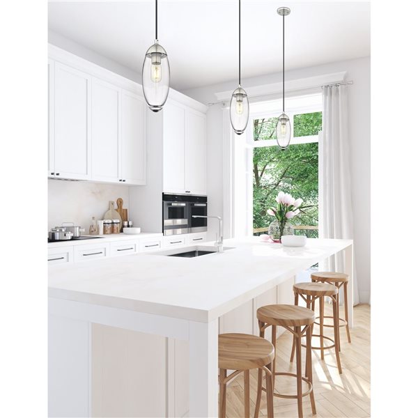 Z-Lite Brushed Nickel Arden 1-Light Pendant