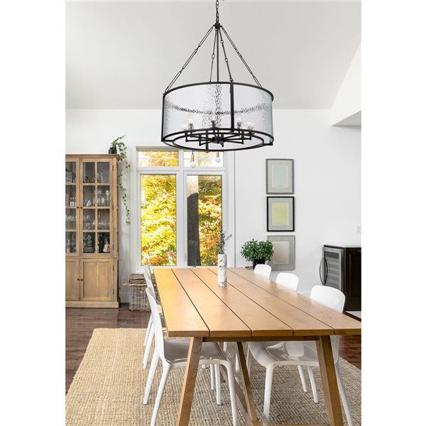 Z-Lite Matte Black Barrington 8-Light Pendant