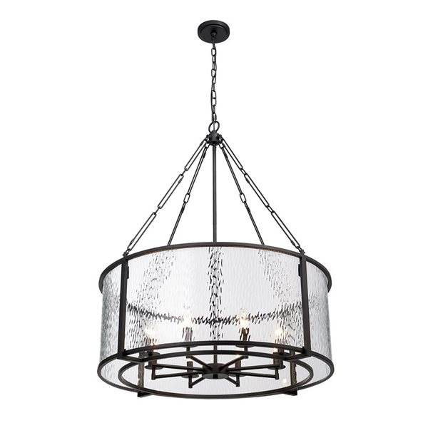 Z-Lite Matte Black Barrington 8-Light Pendant