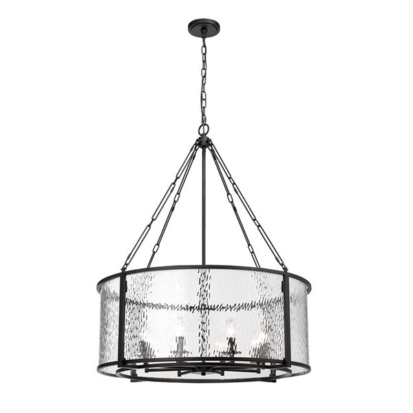 Z-Lite Matte Black Barrington 8-Light Pendant