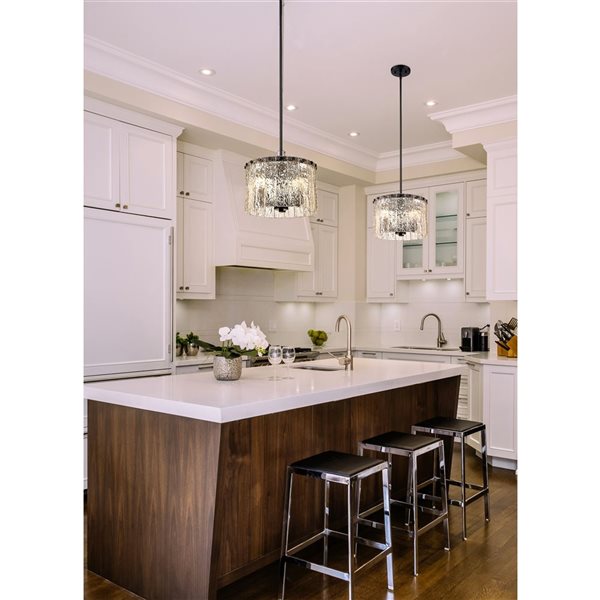 Z-Lite Matte Black Glacier 3-Light Pendant