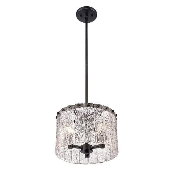 Z-Lite Matte Black Glacier 3-Light Pendant