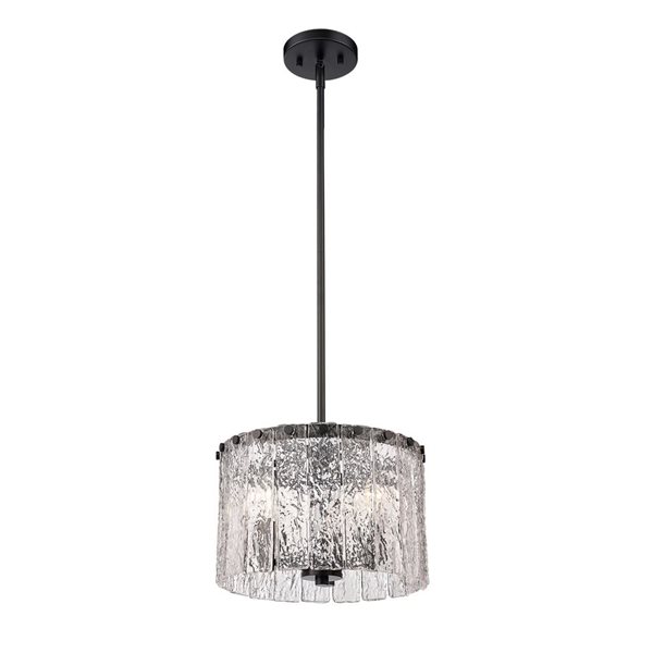 Z-Lite Matte Black Glacier 3-Light Pendant