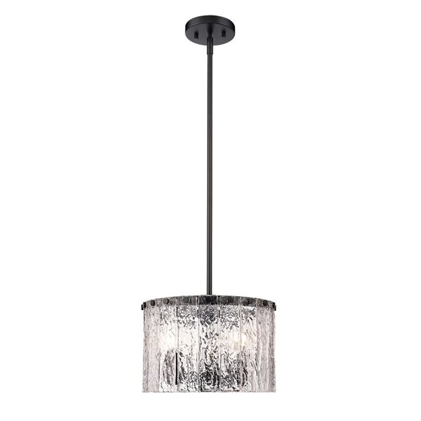 Z-Lite Matte Black Glacier 3-Light Pendant