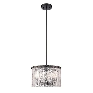 Z-Lite Matte Black Glacier 3-Light Pendant