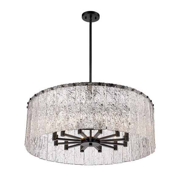 Z-Lite Matte Black Glacier 12-Light Pendant