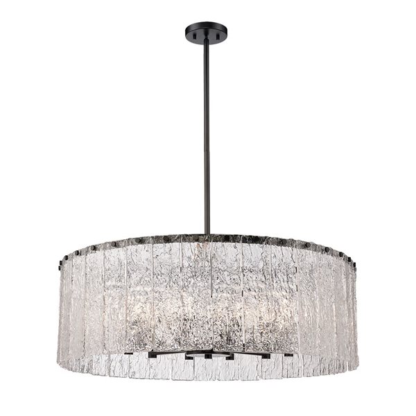 Z-Lite Matte Black Glacier 12-Light Pendant