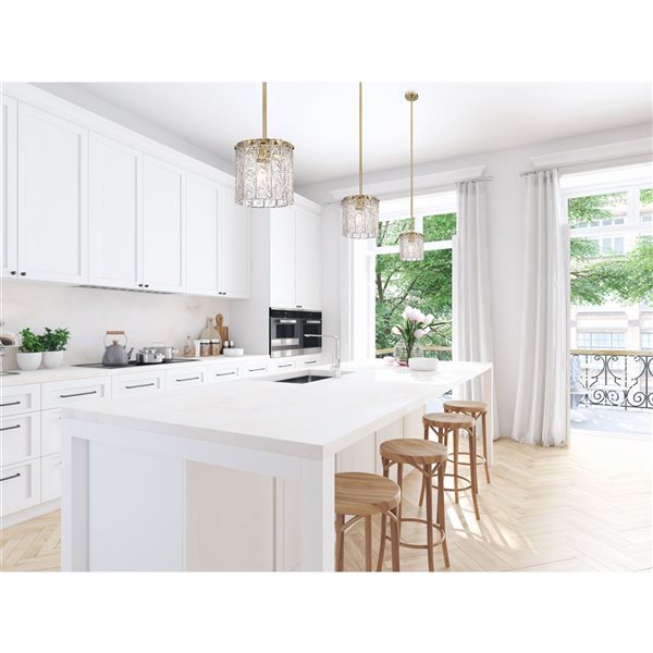 Z-Lite Modern Gold Glacier 1-Light Pendant