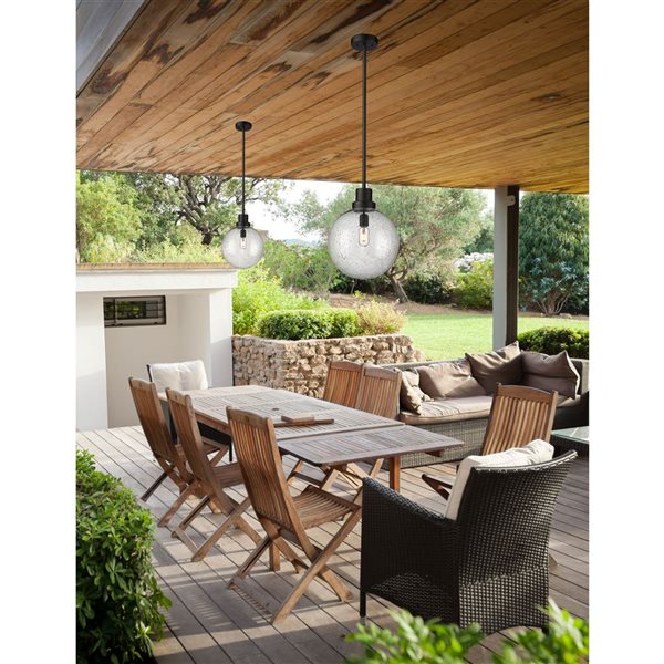 Z-Lite Black Laurent 1-Light Outdoor Pendant