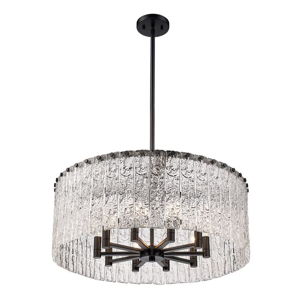 Z-Lite Matte Black Glacier 10-Light Pendant