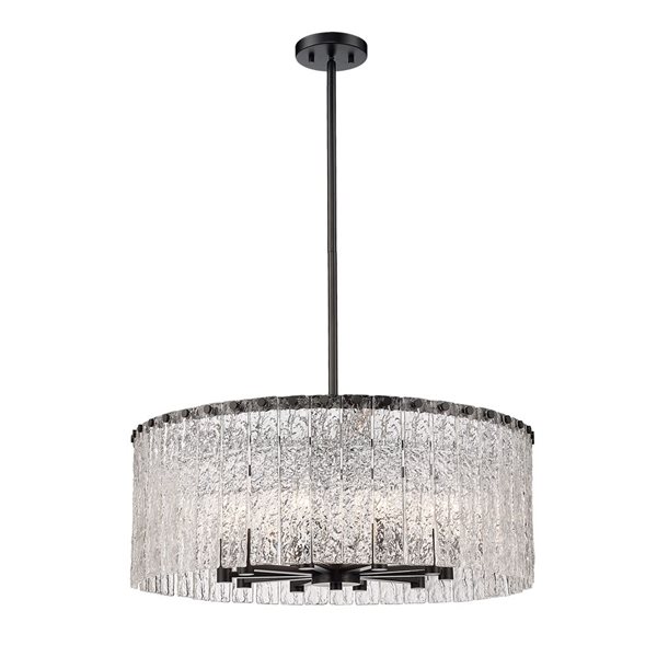 Z-Lite Matte Black Glacier 10-Light Pendant