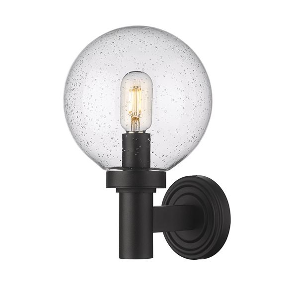 Z-Lite Black 8-in Laurent 1-Light Outdoor Wall Sconce