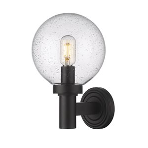 Z-Lite Black 8-in Laurent 1-Light Outdoor Wall Sconce